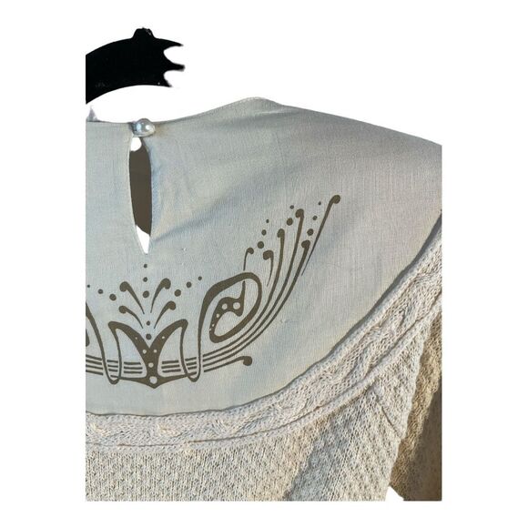 SideEffects Women’s Vintage Beige 80s Sweater Big Shoulder Pads Size 8 - Picture 7 of 16